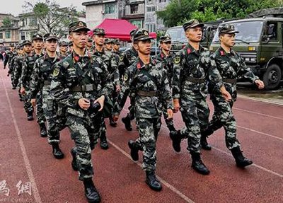 梓潼县七一高级职业中学学生军训