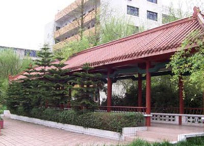 乐山苏稽旅游学校走廊凉亭